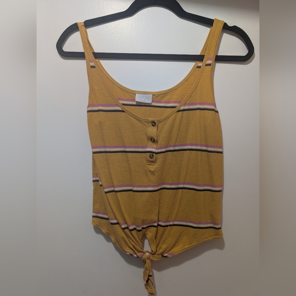 Abound Mustard Striped Women's Top